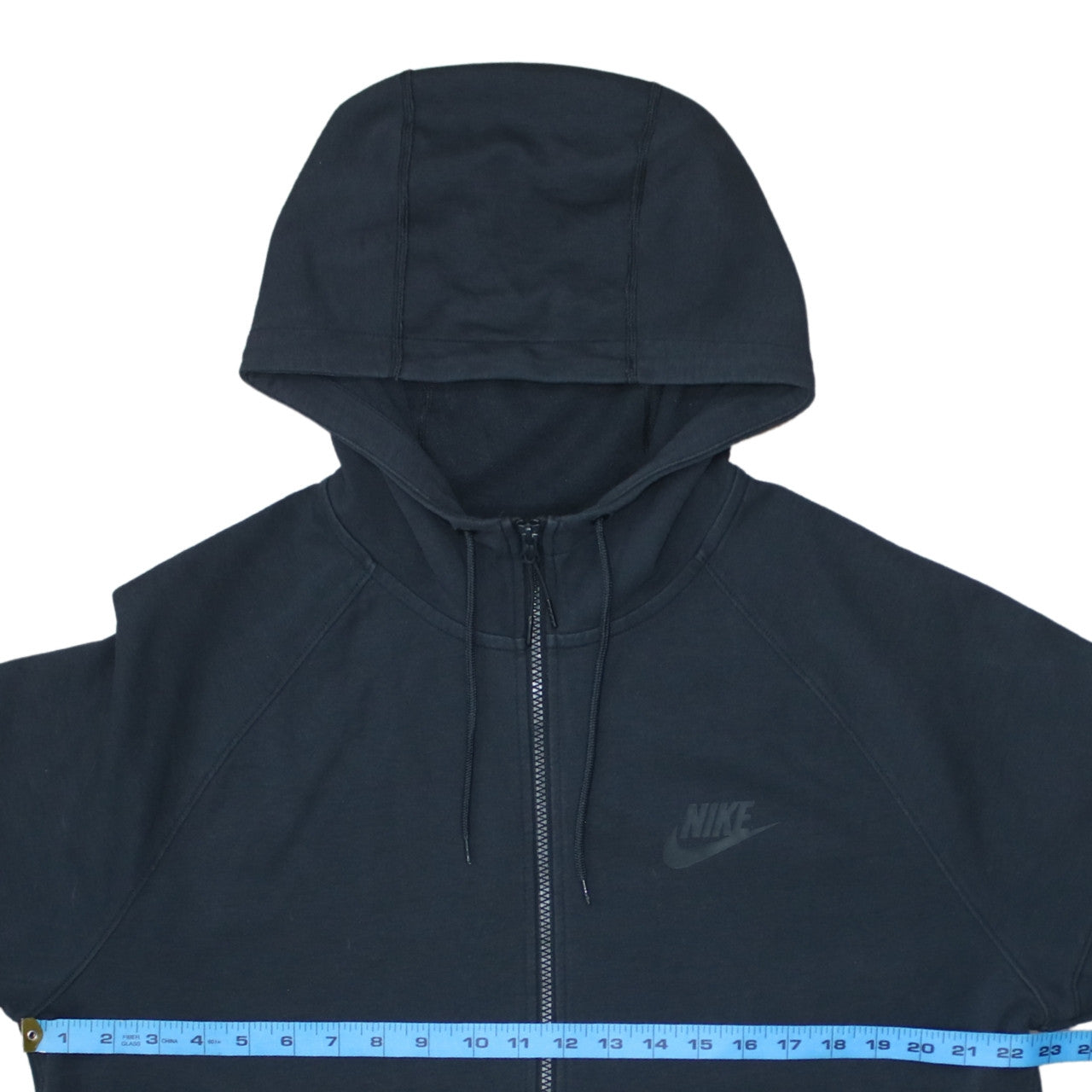 Nike Men's Black Full Zip Hoodie Size L Cotton Blend Sweatshirt