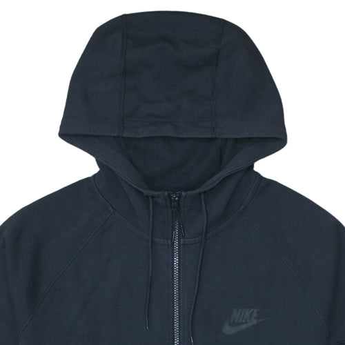 Nike Men's Black Full Zip Hoodie Size L Cotton Blend Sweatshirt