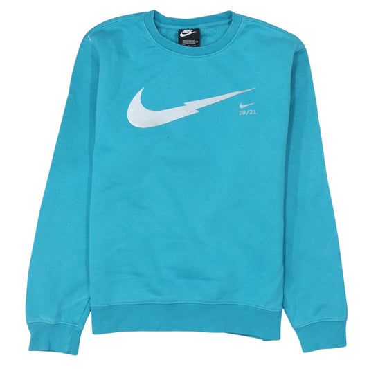 Nike Women’s Blue Crew Neck Pullover Sweatshirt Size S 80s Logo Style
