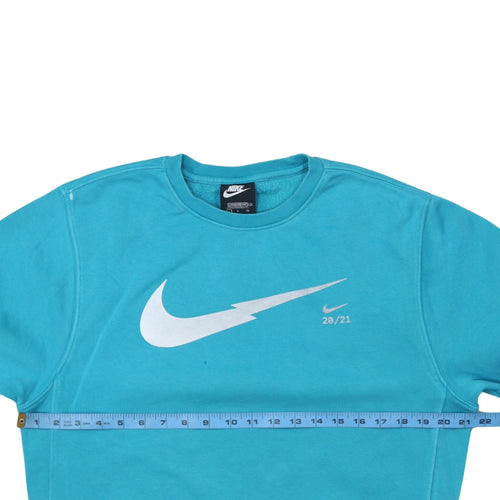 Nike Women’s Blue Crew Neck Pullover Sweatshirt Size S 80s Logo Style