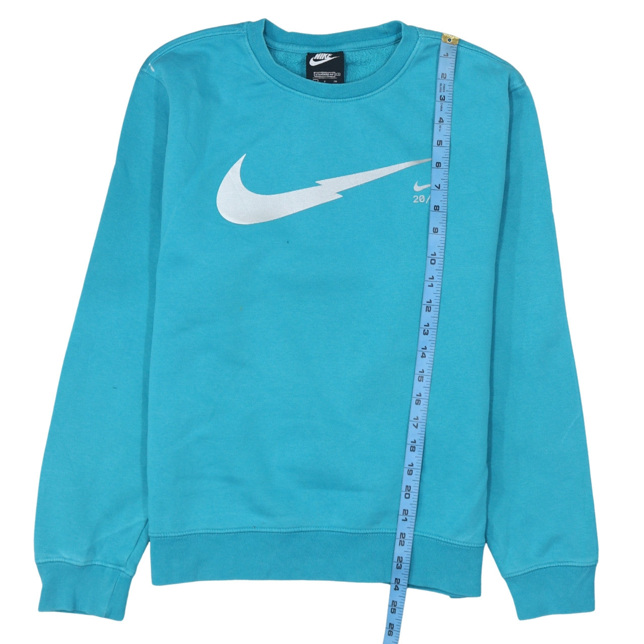 Nike Women’s Blue Crew Neck Pullover Sweatshirt Size S 80s Logo Style