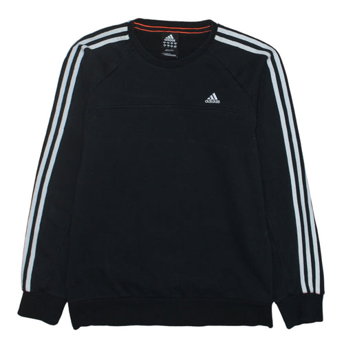 Adidas Men Black Medium Pullover Sweatshirt Crew Neck Fleece