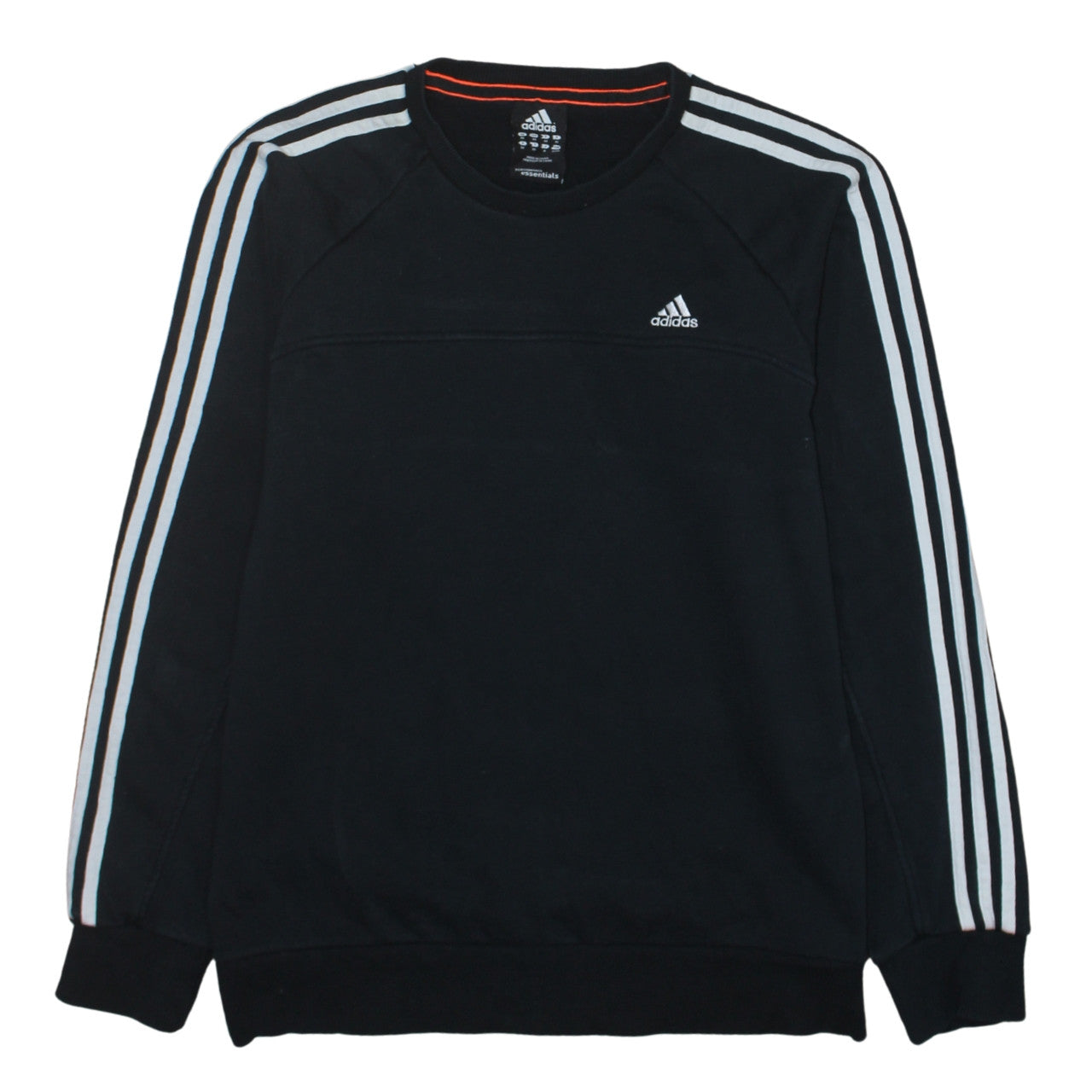 Adidas Men Black Medium Pullover Sweatshirt Crew Neck Fleece