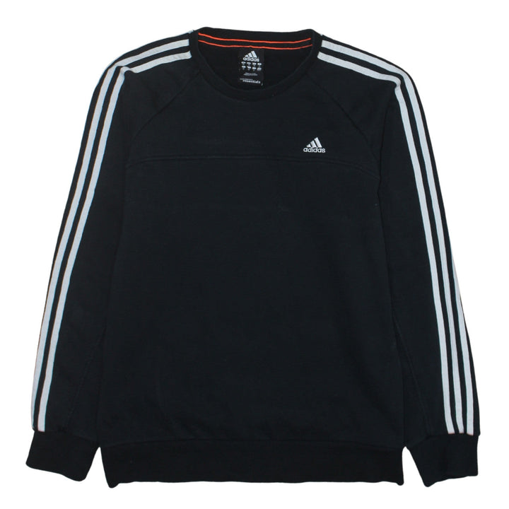 Adidas Men Black Medium Pullover Sweatshirt Crew Neck Fleece