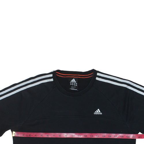 Adidas Men Black Medium Pullover Sweatshirt Crew Neck Fleece