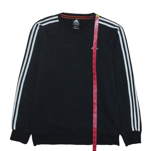 Adidas Men Black Medium Pullover Sweatshirt Crew Neck Fleece