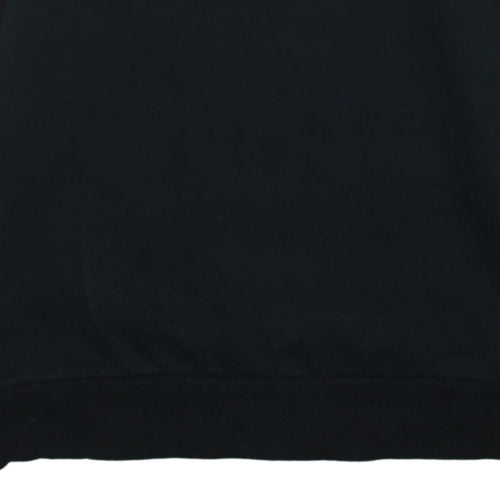 Adidas Men Black Medium Pullover Sweatshirt Crew Neck Fleece