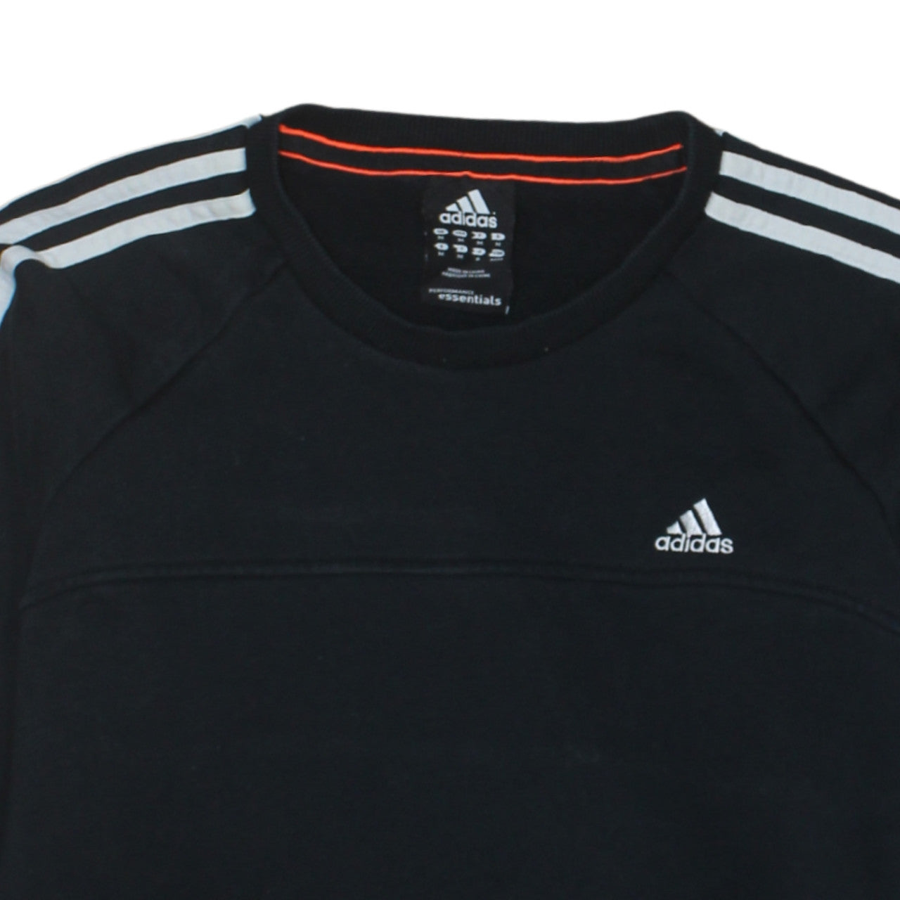 Adidas Men Black Medium Pullover Sweatshirt Crew Neck Fleece