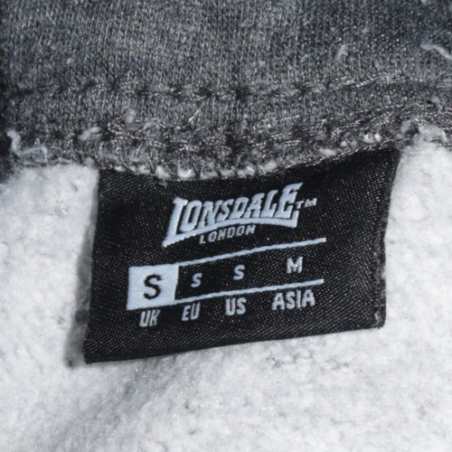 Lonsdale Men Grey Sweatpants S Regular Fit Elastic Waist Fleece