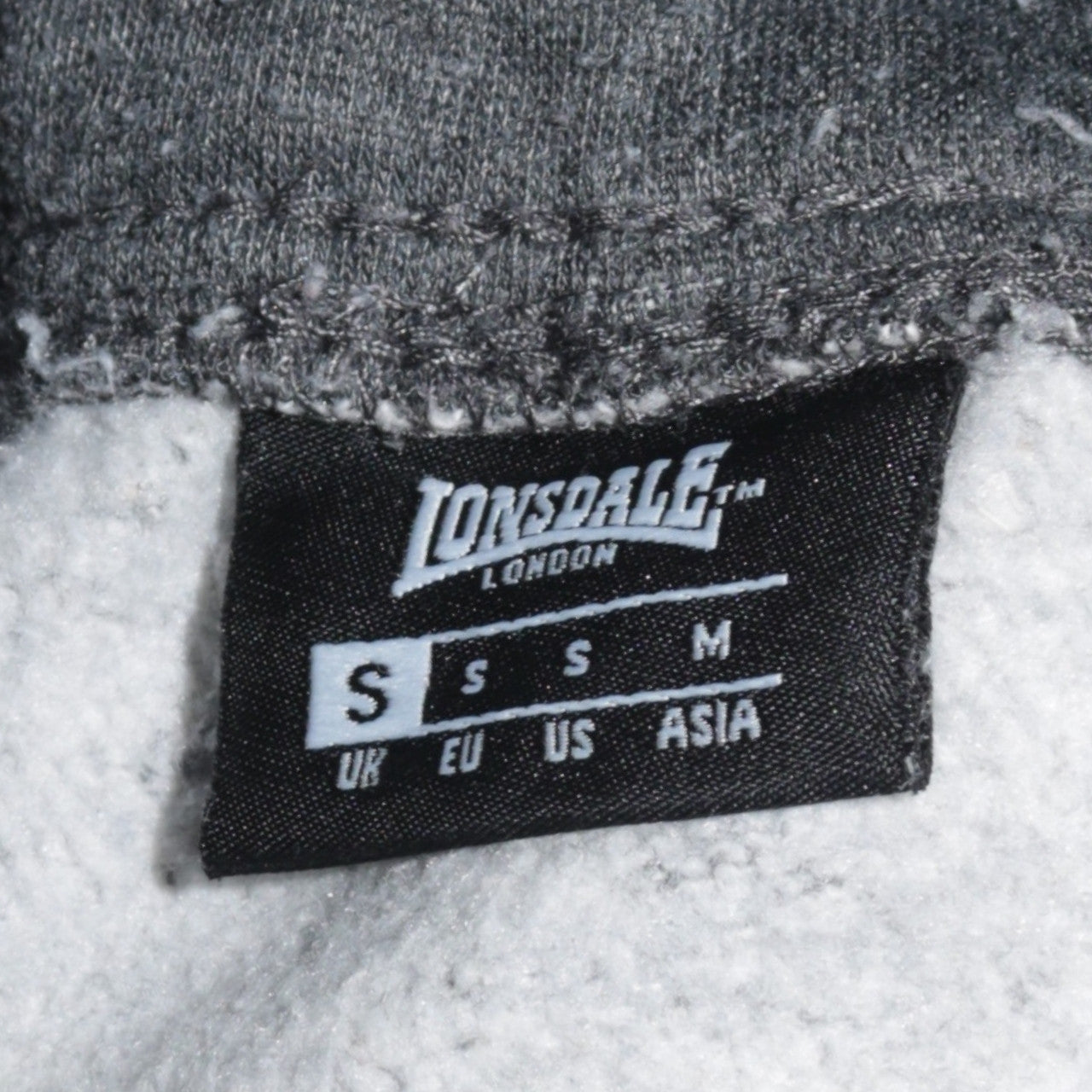 Lonsdale Men Grey Sweatpants S Regular Fit Elastic Waist Fleece