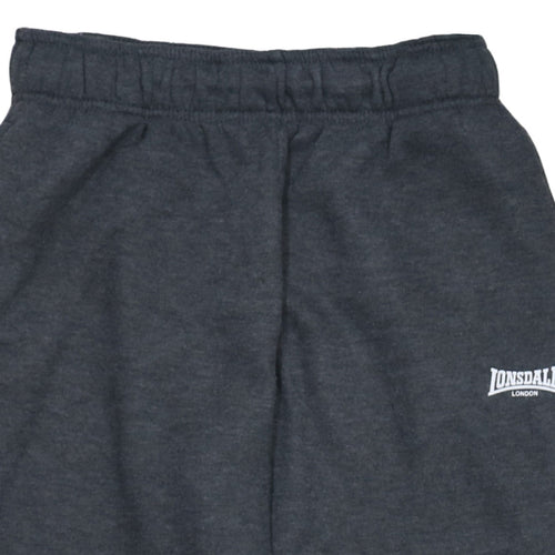 Lonsdale Men Grey Sweatpants S Regular Fit Elastic Waist Fleece