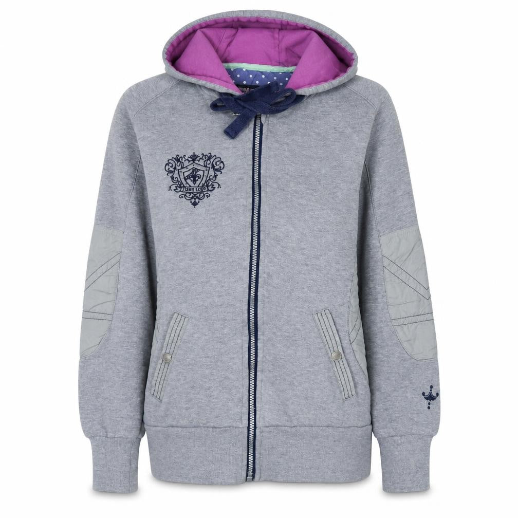 Just Togs Womens Grey Full Zip Hoodie Size 12 M Hooded Sweatshirt