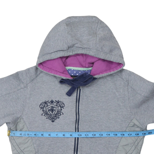 Just Togs Womens Grey Full Zip Hoodie Size 12 M Hooded Sweatshirt