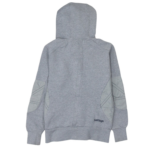Just Togs Womens Grey Full Zip Hoodie Size 12 M Hooded Sweatshirt
