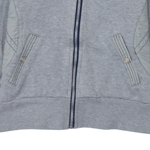 Just Togs Womens Grey Full Zip Hoodie Size 12 M Hooded Sweatshirt