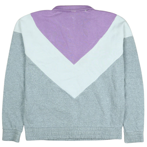 Fila Womens Grey Purple White 1/4 Zip Sweatshirt Size S