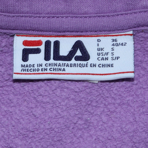 Fila Womens Grey Purple White 1/4 Zip Sweatshirt Size S