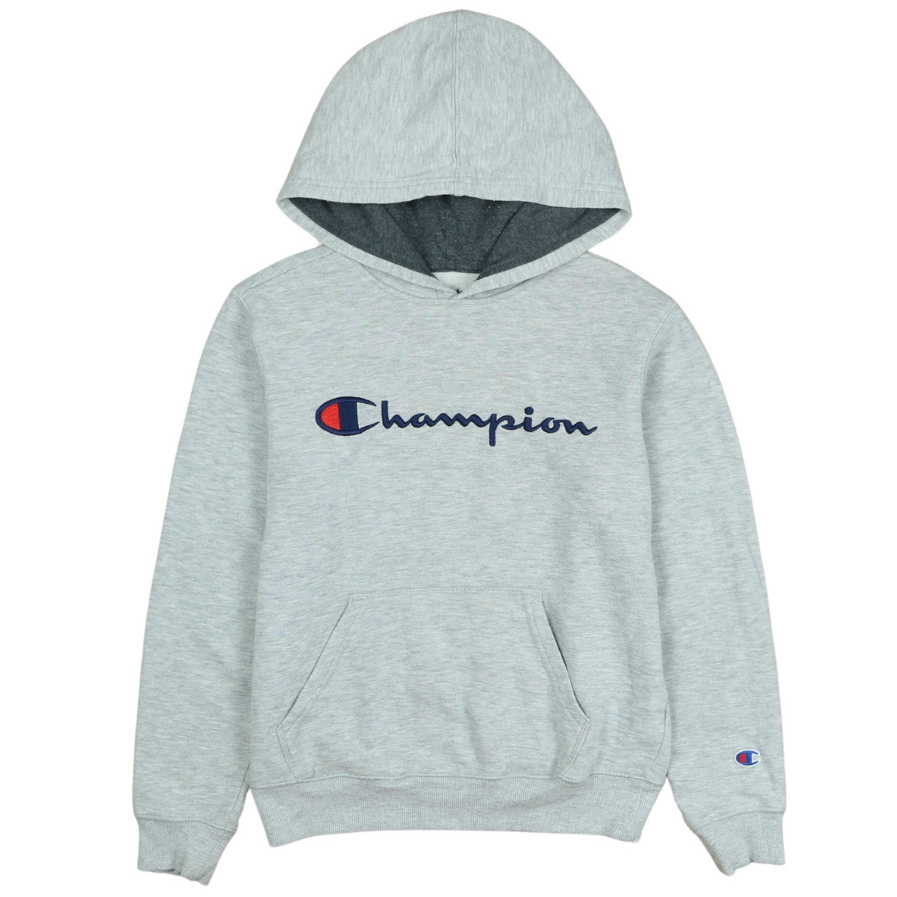 Champion Boys Grey Pullover Hoodie Medium Size with Logo Print