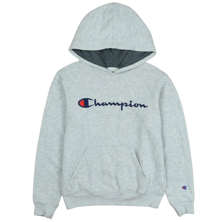 Champion Boys Grey Pullover Hoodie Medium Size with Logo Print