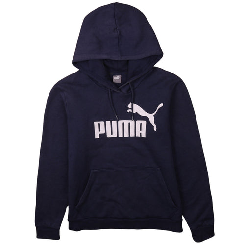Puma Women's Navy Blue Pullover Hoodie UK 16 Logo Print Sweatshirt