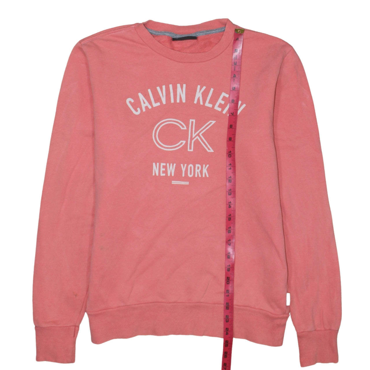 Calvin Klein Womens Pink Sweatshirt Medium Cotton Crew Neck