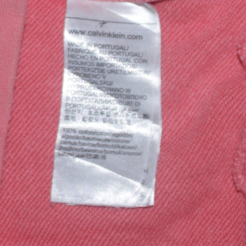 Calvin Klein Womens Pink Sweatshirt Medium Cotton Crew Neck