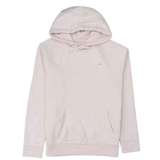 Hollister Men's Beige Pullover Hoodie L Logo Fleece Sweatshirt