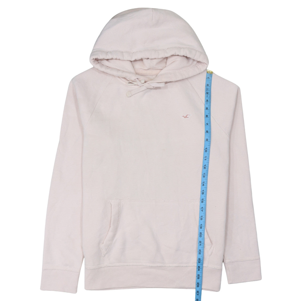 Hollister Men's Beige Pullover Hoodie L Logo Fleece Sweatshirt