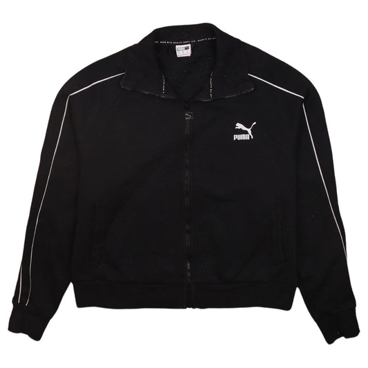 Puma Women's Black XL Full Zip Logo Sweatshirt Jacket