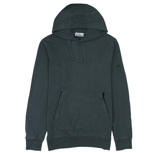 Stone Island Men's Green Pullover Hoodie L Regular Fit Cotton