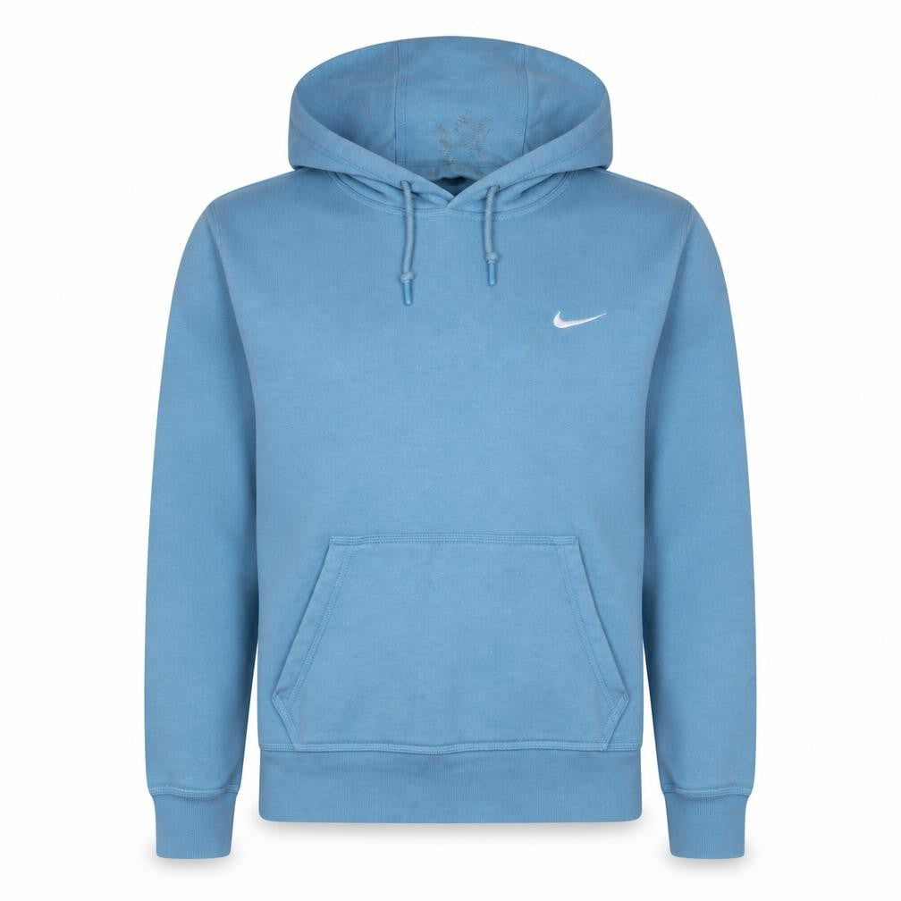 Front view of Nike Men Blue Pullover Hoodie Medium Fleece Sportswear
