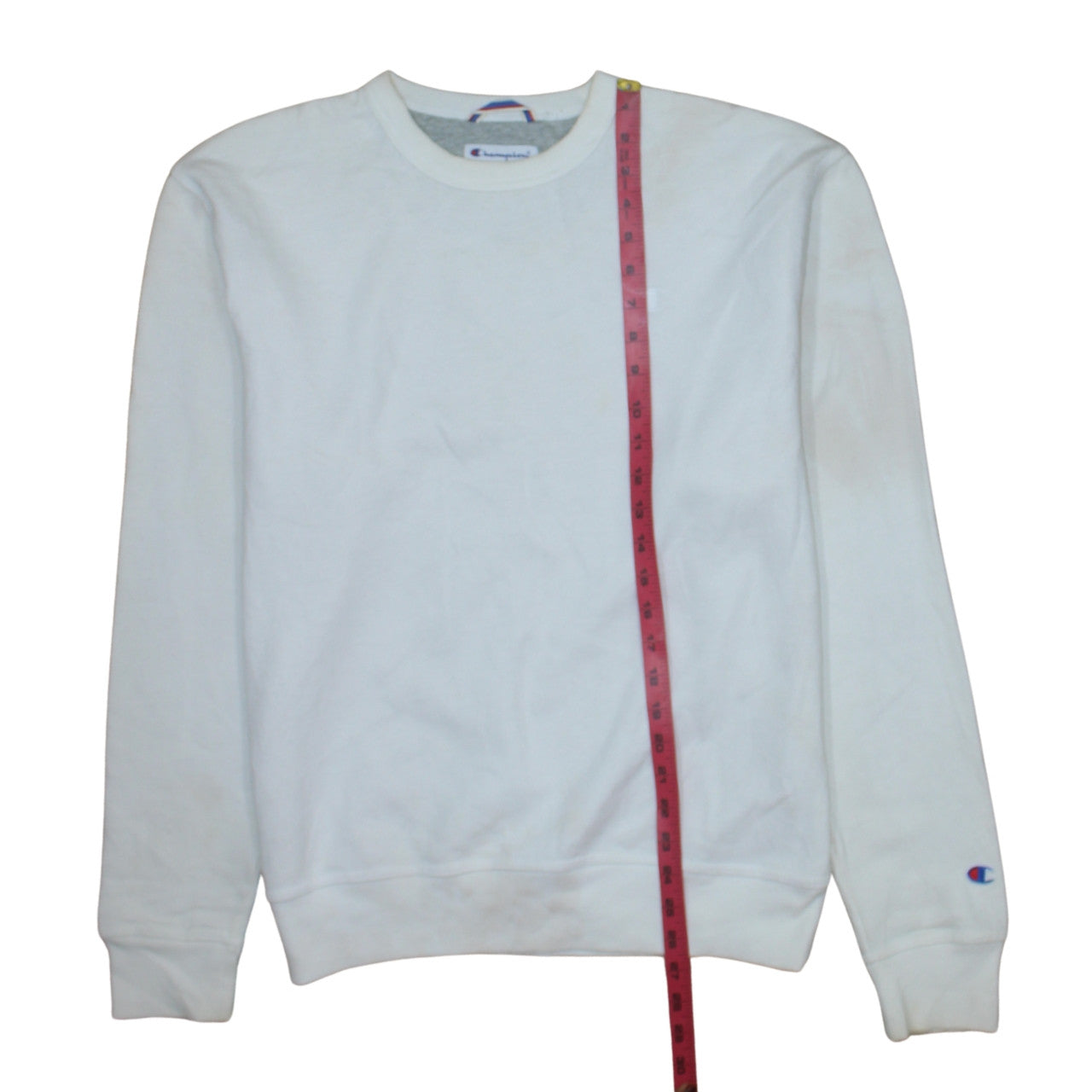 Champion Men's White Pullover Sweatshirt Size M Crew Neck Fleece