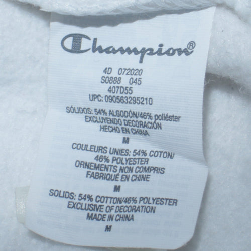 Champion Men's White Pullover Sweatshirt Size M Crew Neck Fleece