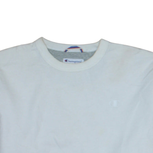 Champion Men's White Pullover Sweatshirt Size M Crew Neck Fleece