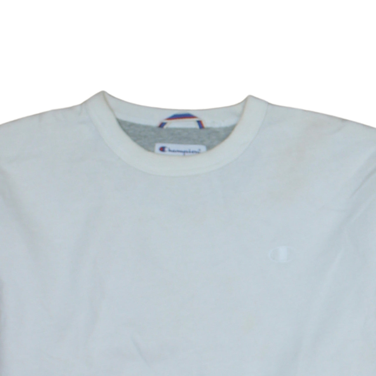 Champion Men's White Pullover Sweatshirt Size M Crew Neck Fleece