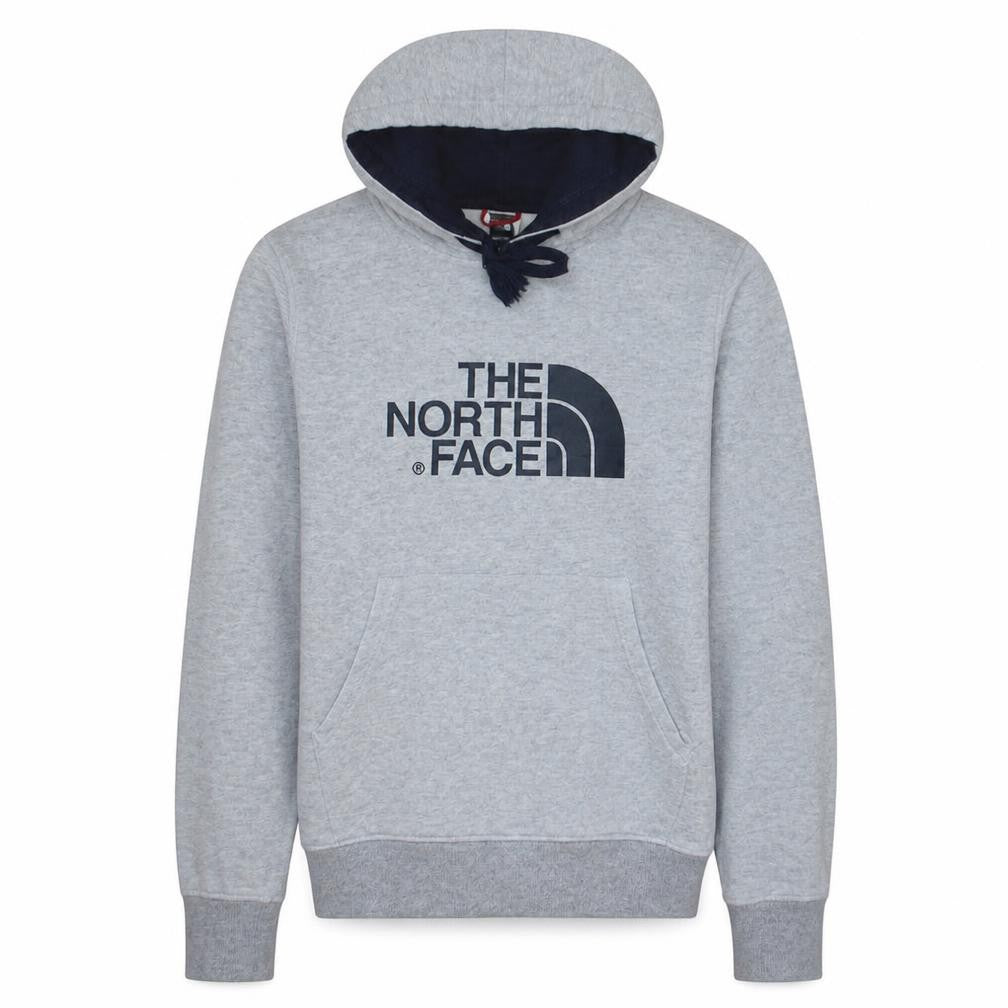 Front view of The North Face Men's Grey Pullover Hoodie XS Regular Fit Fleece