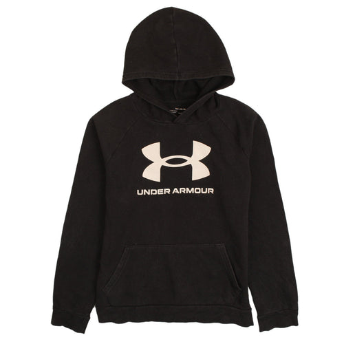 Under Armour Boys Black XL Pullover Hoodie with Logo Fleece ColdGear