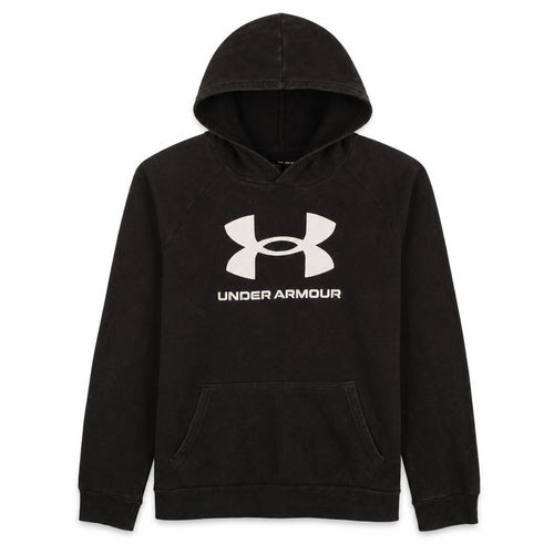 Under Armour Boys Black XL Pullover Hoodie with Logo Fleece ColdGear