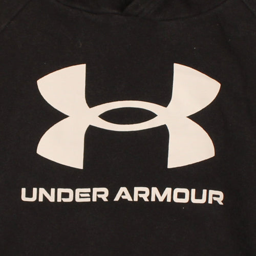 Under Armour Boys Black XL Pullover Hoodie with Logo Fleece ColdGear