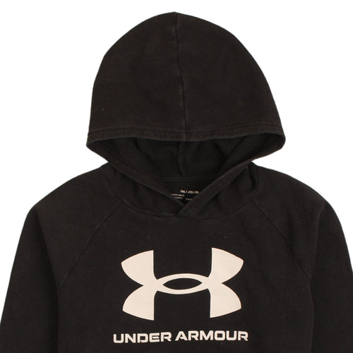 Under Armour Boys Black XL Pullover Hoodie with Logo Fleece ColdGear