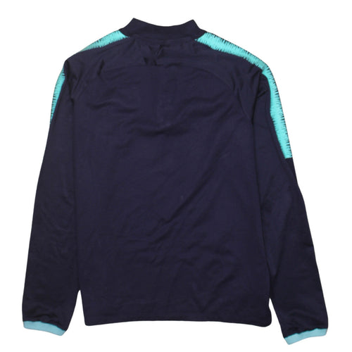 Nike Boys FC Barcelona Navy Blue Dri-Fit 1/4 Zip Sweatshirt XL 13-15 Yrs