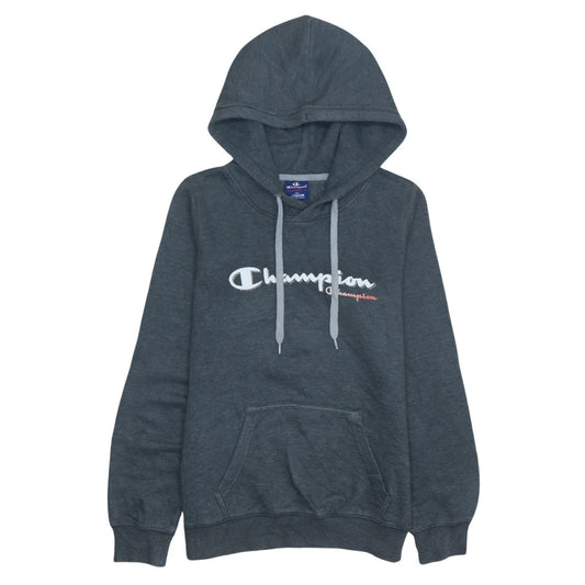 Champion Women's Grey Pullover Hoodie Medium with Logo Design