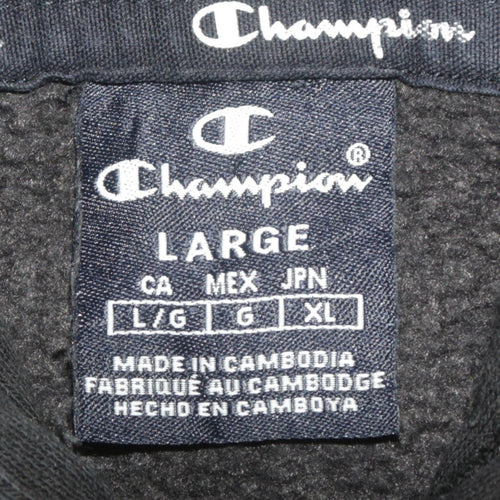 Champion Men's Black Large Hoodie Pullover Logo Sweatshirt