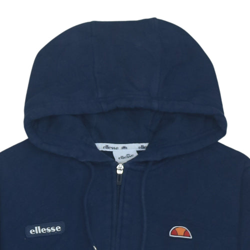 Ellesse Womens Navy Full Zip Hoodie Size UK 10 Cotton Blend