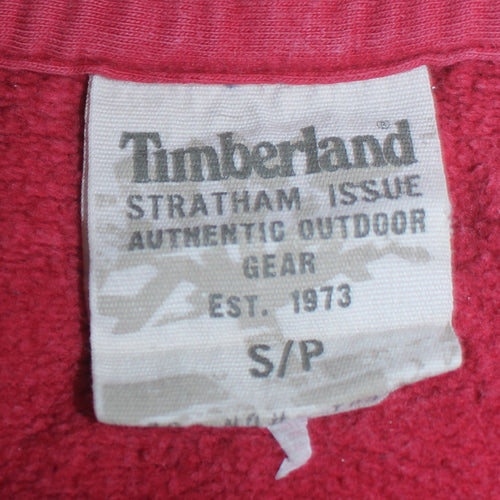 Timberland Men's Red Full Zip Hoodie Size S Regular Fit Fleece