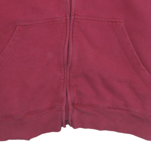 Timberland Men's Red Full Zip Hoodie Size S Regular Fit Fleece