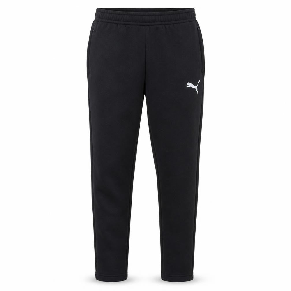 Front view of Puma Men's Black Sweatpants, size S, Elastic Waist Joggers