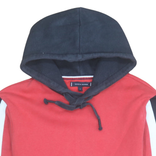 Tommy Hilfiger Men's Red Pullover Hoodie Size S Logo Sleeve