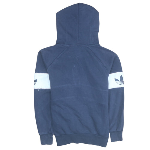 Adidas Womens Navy Blue Hoodie Size 6 1/2 Zip Pullover Sweatshirt