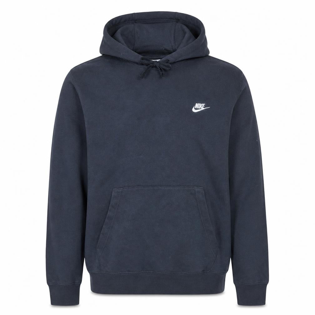Front view of Nike Men's Black Large Pullover Hoodie Regular Fit Logo Sweatshirt